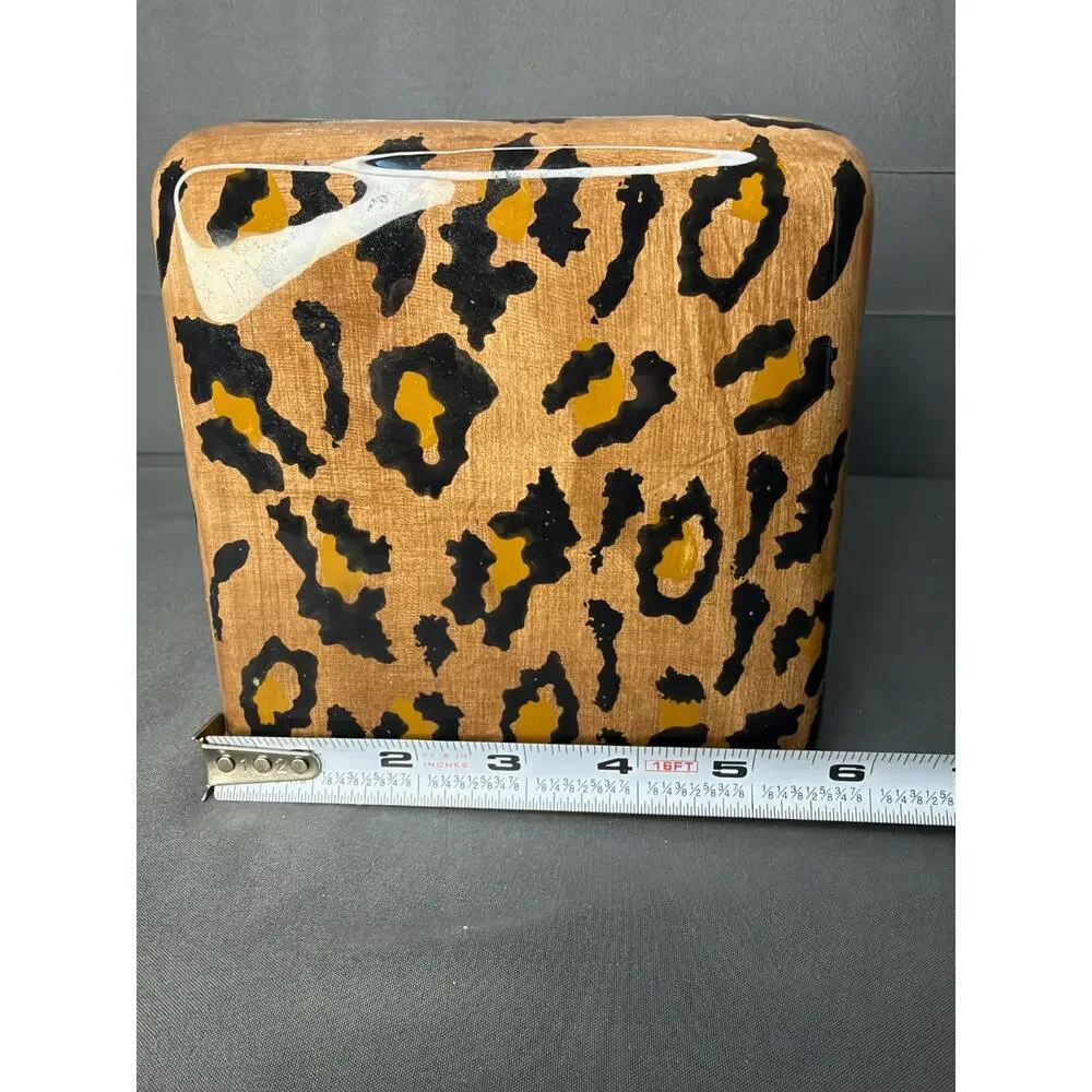 Y2K Cheetah Print Ceramic Tissue Holder Cover Safari Animal